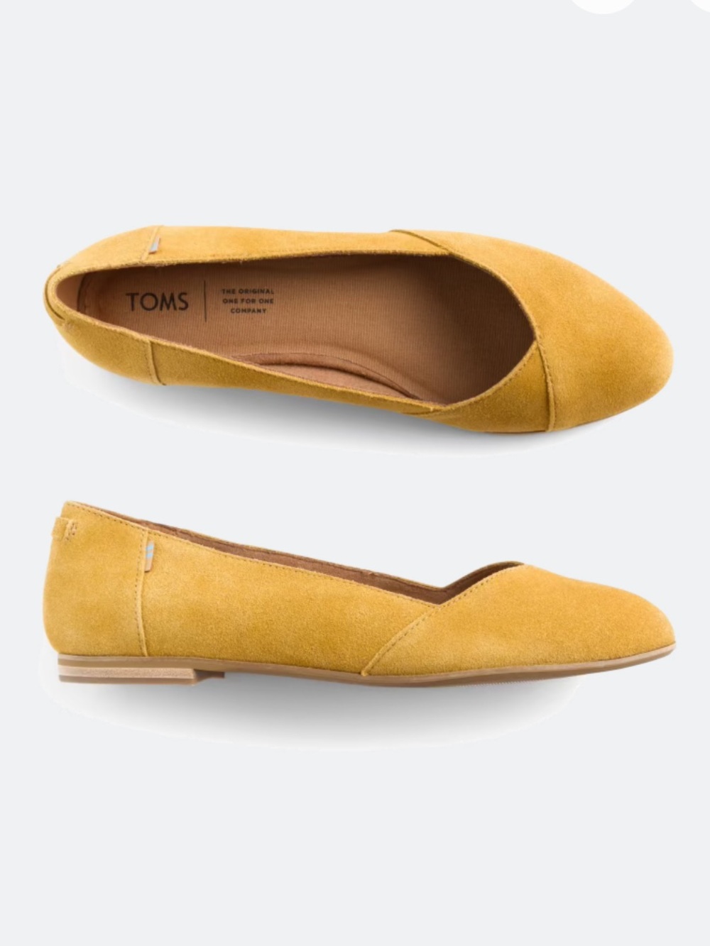 TOMS Mustard Suede V-Cut Ballet Flat